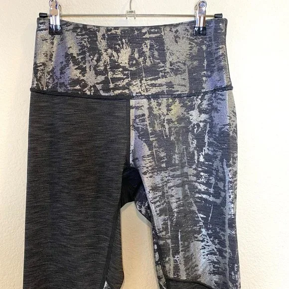 Lululemon Wunder Under High Rise Tight Leggings Silver Black Brindle Foil - Picture 8 of 10